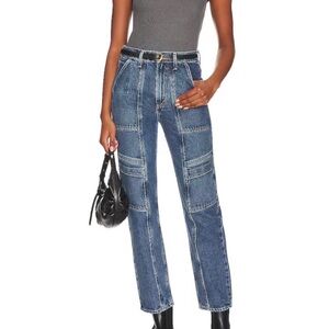 Agolde Women Cooper Cargo High Rise Straight Blue Jeans Size 26